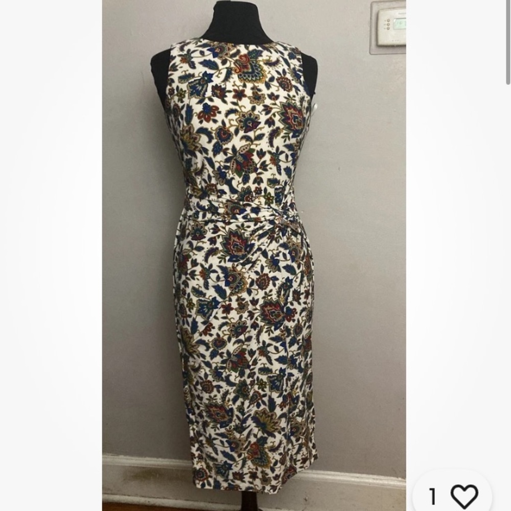 5-14 Ralph Lauren White Floral Dress 4 Sleeveless